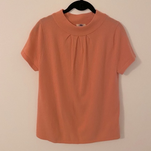 J. Crew Tops - J. Crew 100% Cashmere Mock Neck Short Sleeve Sweater M